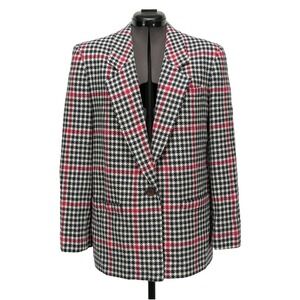 VTG Pendleton Virgin Wool Tweed Gun Club Check Houndstooth Blazer 80s USA Size M